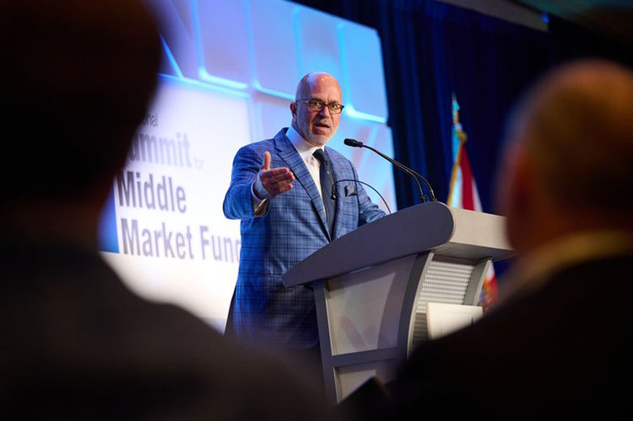 Michael Smerconish speaking at the Small Business Investor Alliance Conference
