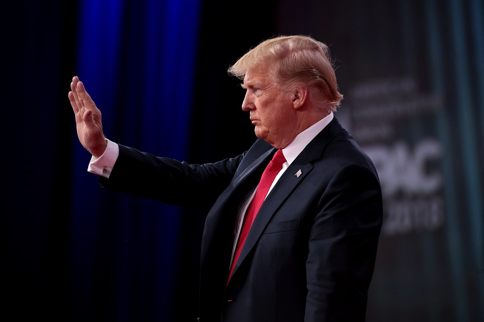 President of the United States Donald Trump speaking at the 2018 Conservative Political Action Conference (CPAC) in National Harbor, Maryland. (Photo by Gage Skidmore)