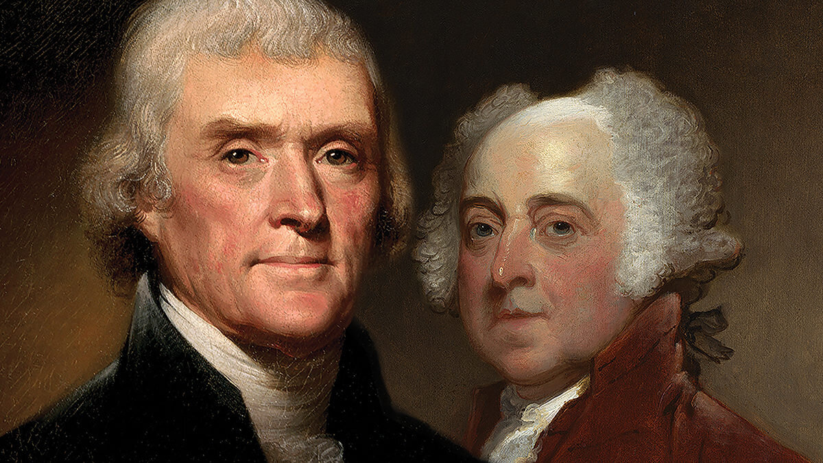 Candidates Thomas Jefferson (left) and John Adams (right) (L-R, White House Collection/White House Historical Association; National Portrait Gallery)
