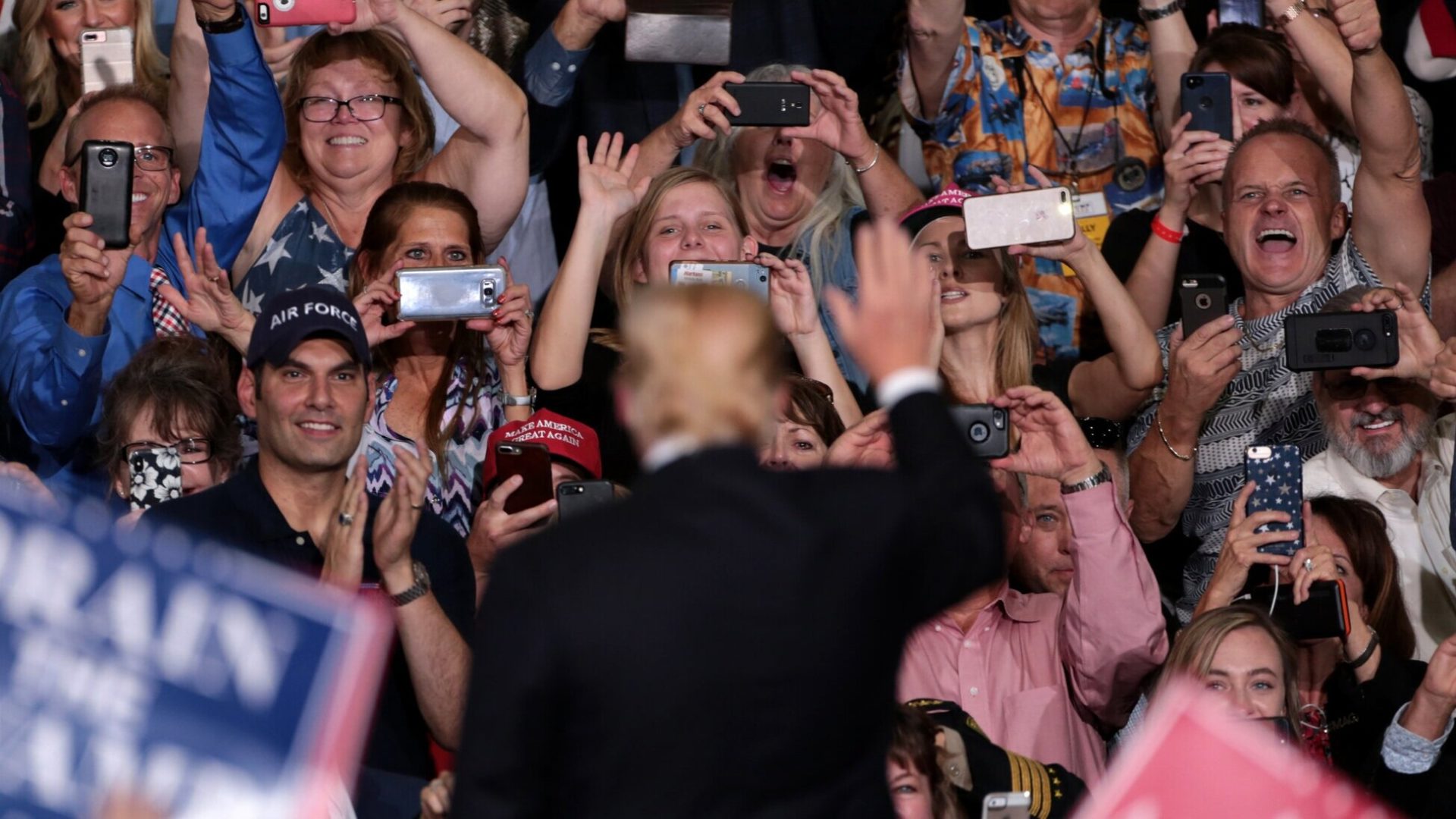 President of the United States Donald Trump speaking with supporters at a Make America Great Again campaign rally at International Air Response Hangar at Phoenix-Mesa Gateway Airport in Mesa, Arizona. (Photo by Gage Skidmore | Flickr)