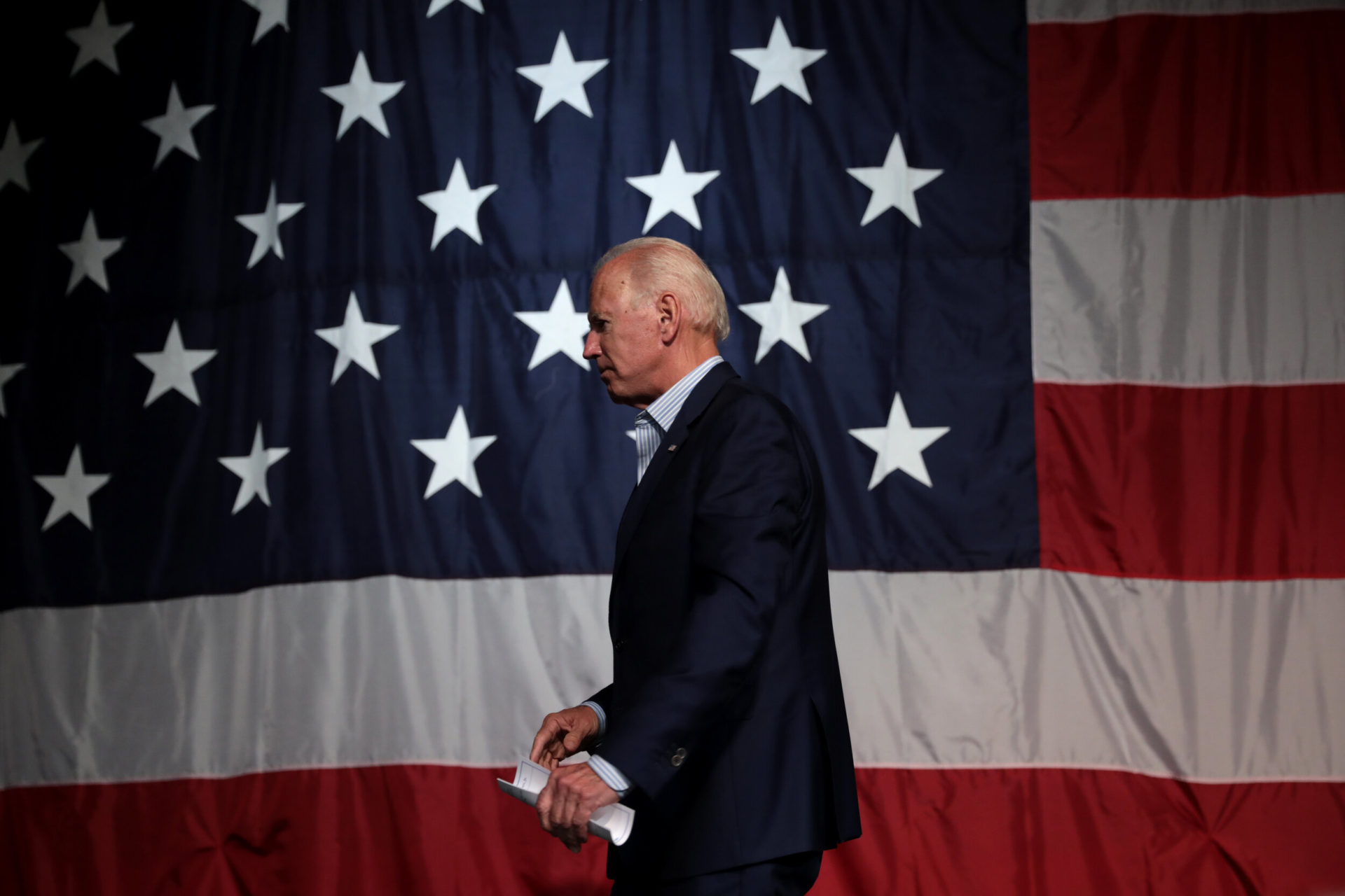 Former Vice President of the United States Joe Biden speaking with attendees at the 2019 Iowa Democratic Wing Ding at Surf Ballroom in Clear Lake, Iowa. (Photo by Gage Skidmore | Flickr)