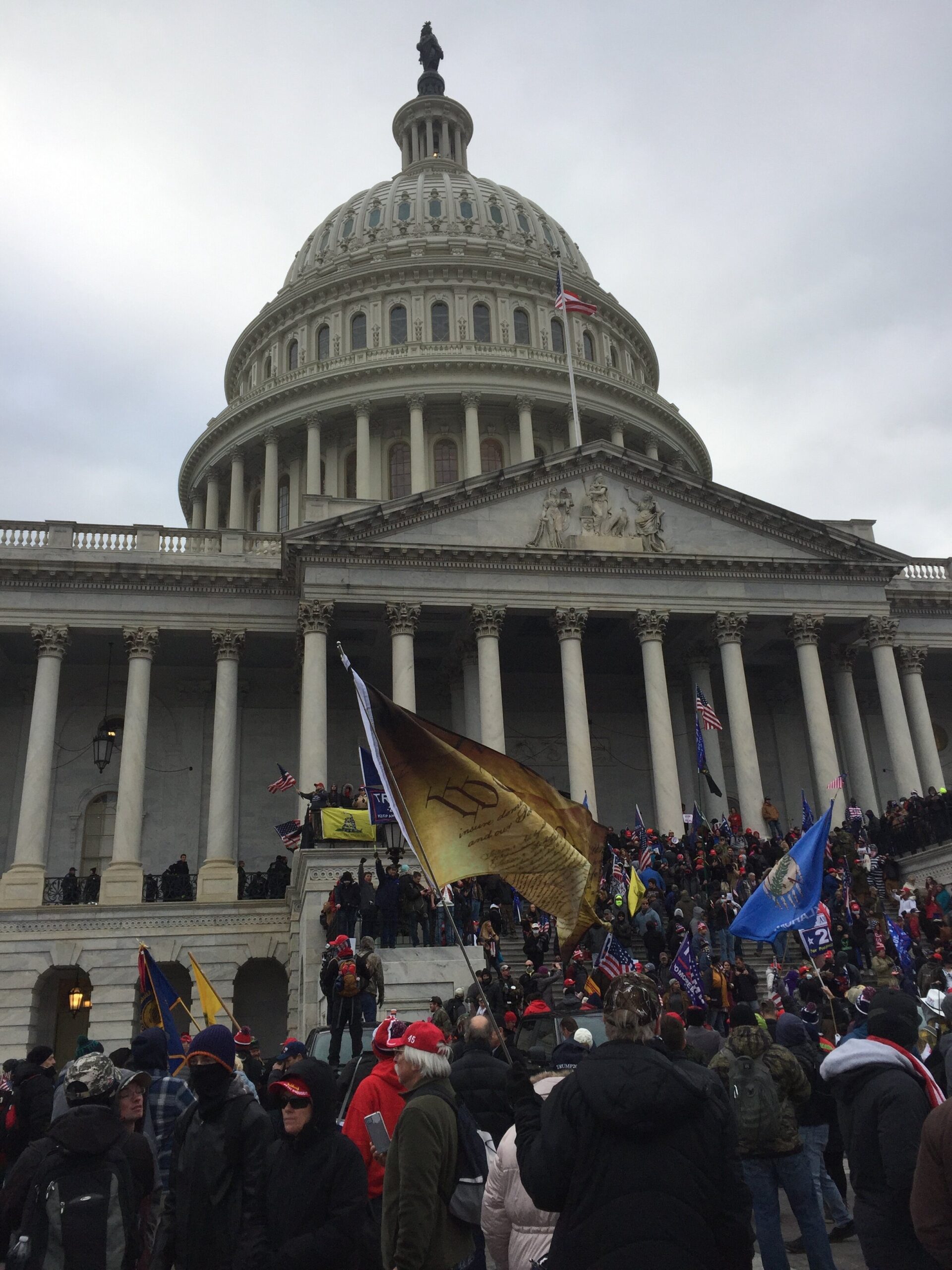 A crowd of Trump supporters marching on the US Capitol on January 6th 2021. (Source Wikipedia Commons)