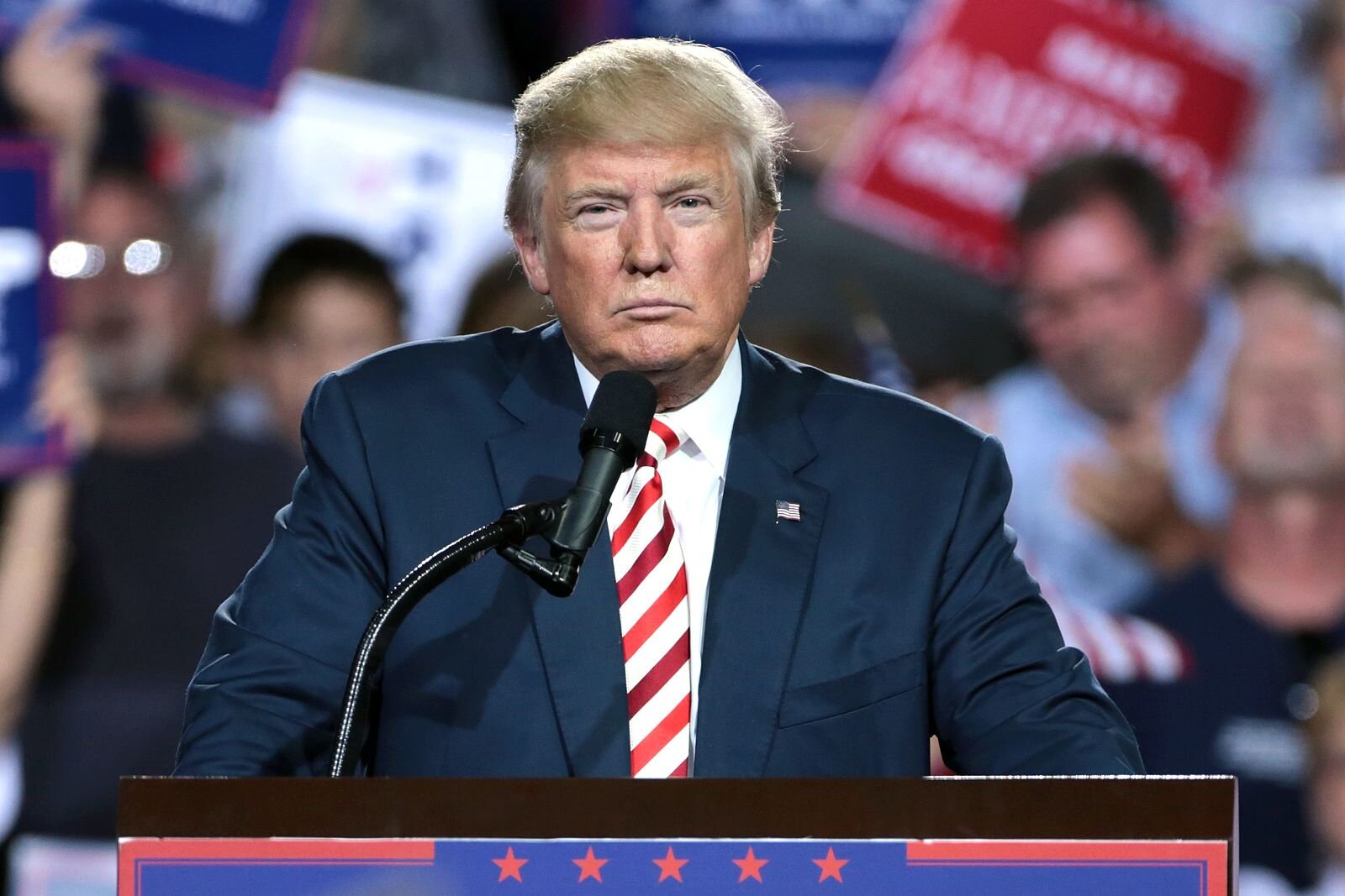 October 4th, 2016 – Donald Trump speaking with supporters at a campaign rally at the Prescott Valley Event Center in Prescott Valley, Arizona. (Photo by Gage Skidmore | Wikipedia Commons)