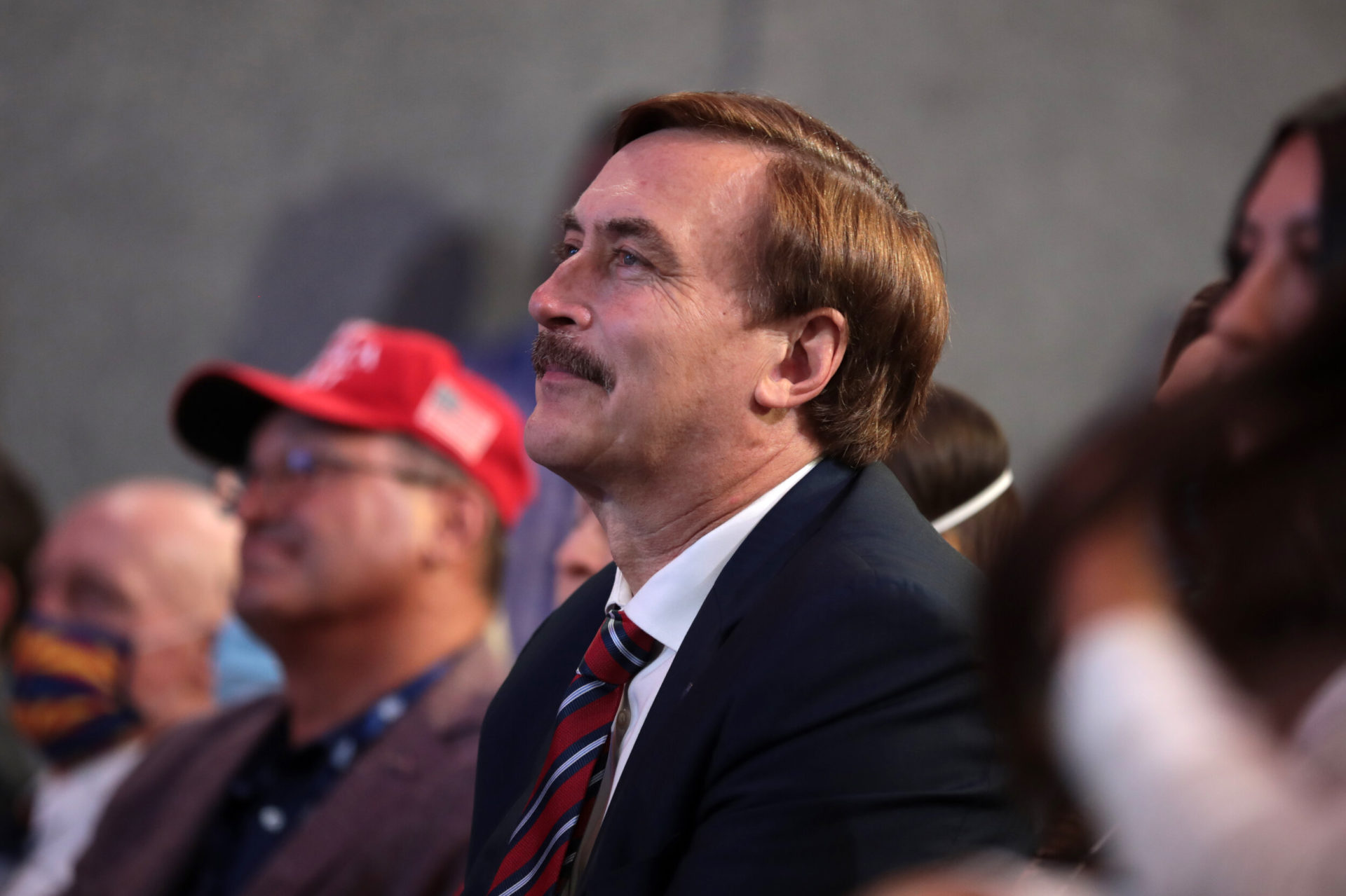 June 23, 2020 – Mike Lindell at "An Address to Young Americans" event, featuring President Donald Trump, hosted by Students for Trump and Turning Point Action at Dream City Church in Phoenix, Arizona. (Photo by Gage Skidmore | Wikimedia Commons)