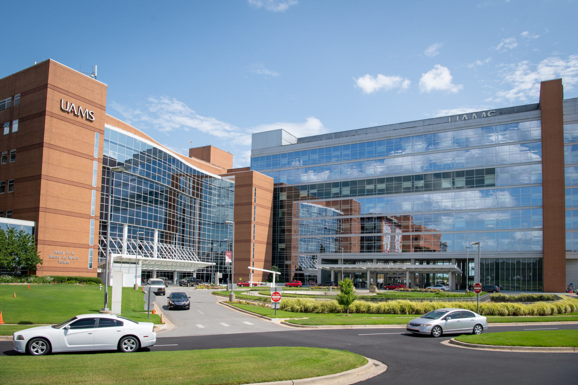 The exterior of the University of Arkansas for Medical Sciences (UAMS)