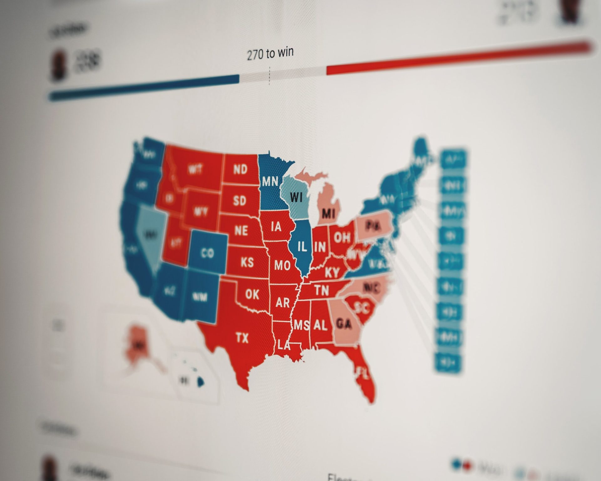 November 4, 2020 – An interactive live-map showing the 2020 Presidential Election returns. (Photo by Clay Banks | Unsplash)