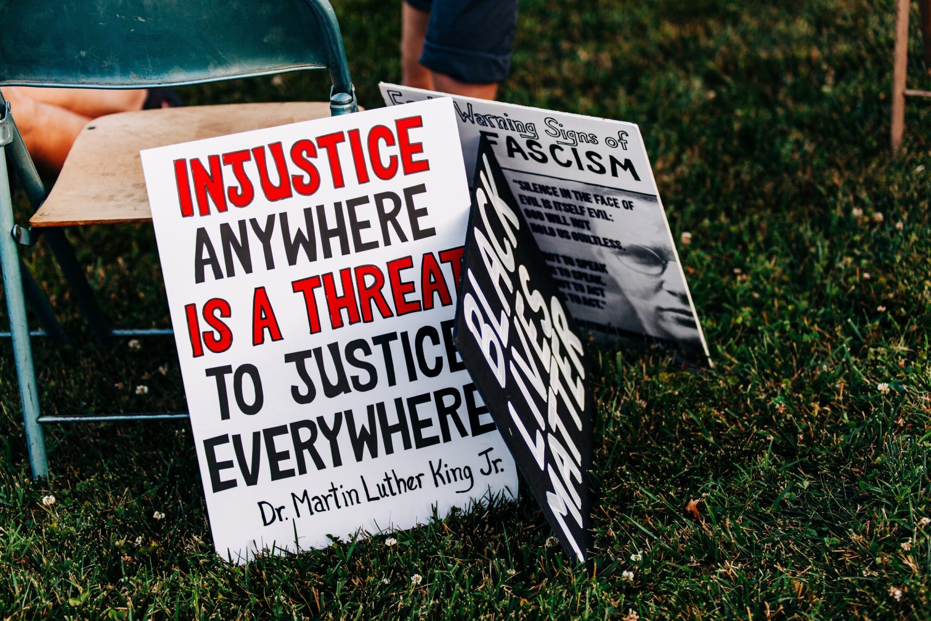 June 19th, 2020 – Protest signs at Black Lives Matter Knoxville’s Juneteenth Rally and March (Photo by Heather Mount | Unsplash)